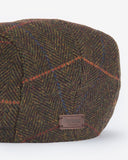 Barbour Cheviot Flat Cap - Olive Herringbone
