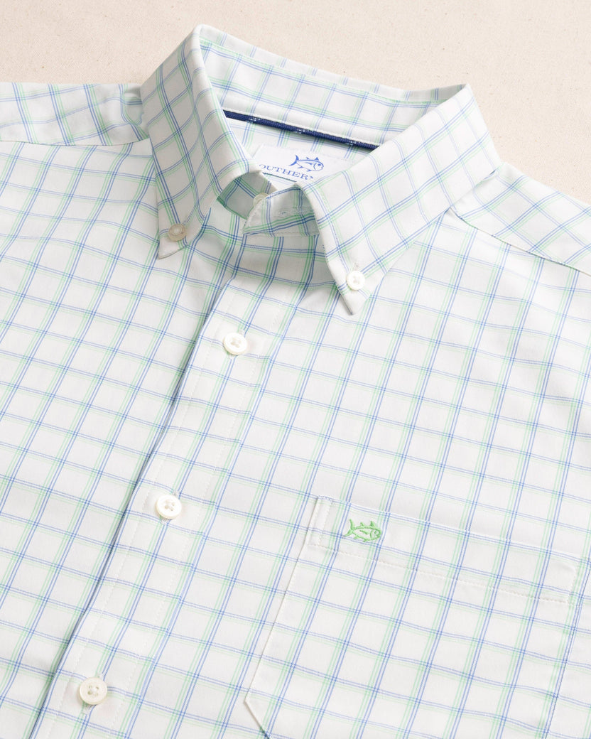 Southern Tide Men's Habersham Plaid Intercoastal Long Sleeve Sport Shirt - Jade Green