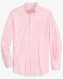 Southern Tide Men's Heather Hartwell Plaid Intercoastal Sport Shirt - Heather Flamingo Pink