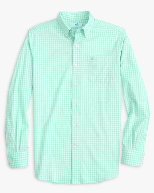 Southern Tide Men's Heather Hartwell Plaid Intercoastal Sport Shirt - Heather Mint