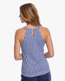 Southern Tide Women's Jennifer Gingham Performance Tank - Nautical Navy
