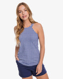 Southern Tide Women's Jennifer Gingham Performance Tank - Nautical Navy