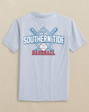 Southern Tide Boy's/Kids Baseball Diamond Short Sleeve Performance T-Shirt - Slate Grey