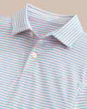 Southern Tide Kids Ryder Heather Halls Stripe Performance Polo - Heather Pale Rosette Pink
