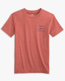 Southern Tide Kids Sketched Baseball Heather T-Shirt - Heather Dusty Coral