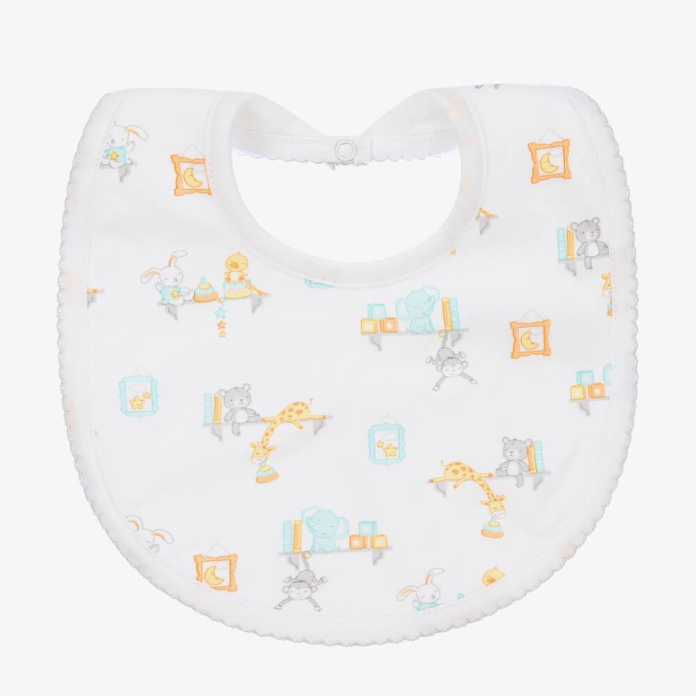 Kissy Kissy White Prima Cotton Toy Shelf Treasures Bib