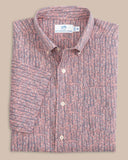 Southern Tide Men's Legally Frond Intercoastal Short Sleeve Sport Shirt - Flamingo Pink