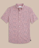 Southern Tide Men's Legally Frond Intercoastal Short Sleeve Sport Shirt - Flamingo Pink