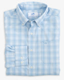 Southern Tide Men's Muscogee Plaid Intercoastal Long Sleeve Sport Shirt - Clearwater Blue