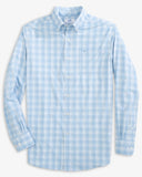 Southern Tide Men's Muscogee Plaid Intercoastal Long Sleeve Sport Shirt - Clearwater Blue