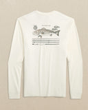 Southern Tide Men's ST Redfish Rod Long Sleeve T-Shirt - Sand White