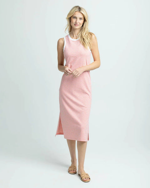 knee length dresses for ladies Mocha Striped Tank Midi Dress main image 0