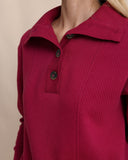 Southern Tide Women's Tonya Button Mock Pullover - Carolina Plum