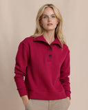 Southern Tide Women's Tonya Button Mock Pullover - Carolina Plum