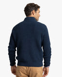 Southern Tide Men's Westmont Heather Jade Quarter Zip Button - Heather Dress Blue