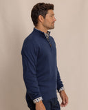 Southern Tide Men's Whitehaven Heather Quarter Zip Sweater - Heather Dress Blue