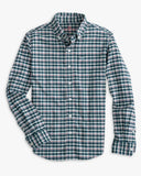 Southern Tide Boy's Coastal Passage Bowden Plaid Long Sleeve Sportshirt - Georgian Bay Green