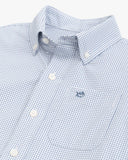 Southern Tide Youth Rosemont Tattersall Intercoastal Sport Shirt - Seven Seas Blue