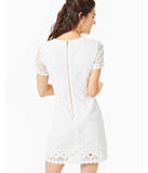 Lilly Pulitzer Jennifer Shift Dress - Resort White Grid Eyelet