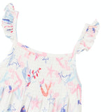 Joules Girl's Lucia Woven Dress - White Mermaids