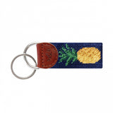 Smathers and Branson Pineapple Needlepoint Key Fob - Dark Navy