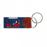 Smathers and Branson Rainbow Golf Cart Needlepoint Key Fob - Classic Navy