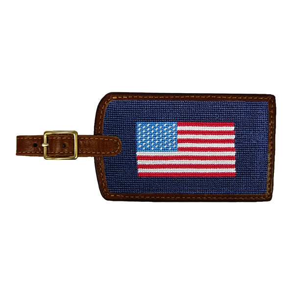 Smathers & Branson American Flag Needlepoint Luggage Tag - Dark Navy