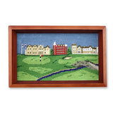 Smathers & Branson St Andrews Scene Needlepoint Valet Tray - Chestnut Wood