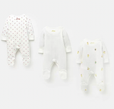 Joules Infant Babygrow 3 Pack - White Ducklings