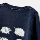 Joules Infant Barney Knitted Sweater - Navy Sheep