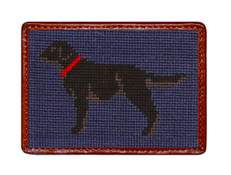 Smathers and Branson Black Lab Needlepoint Card Wallet