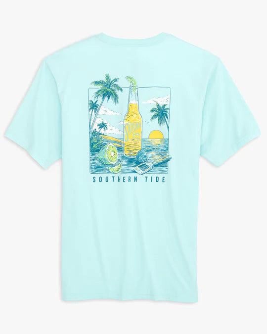 Southern Tide Men's Cerveza Sunset T-Shirt - Wake Blue