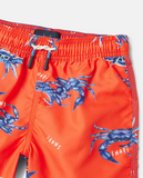 Joules Boys' Ocean Swim Shorts - Orange Crab