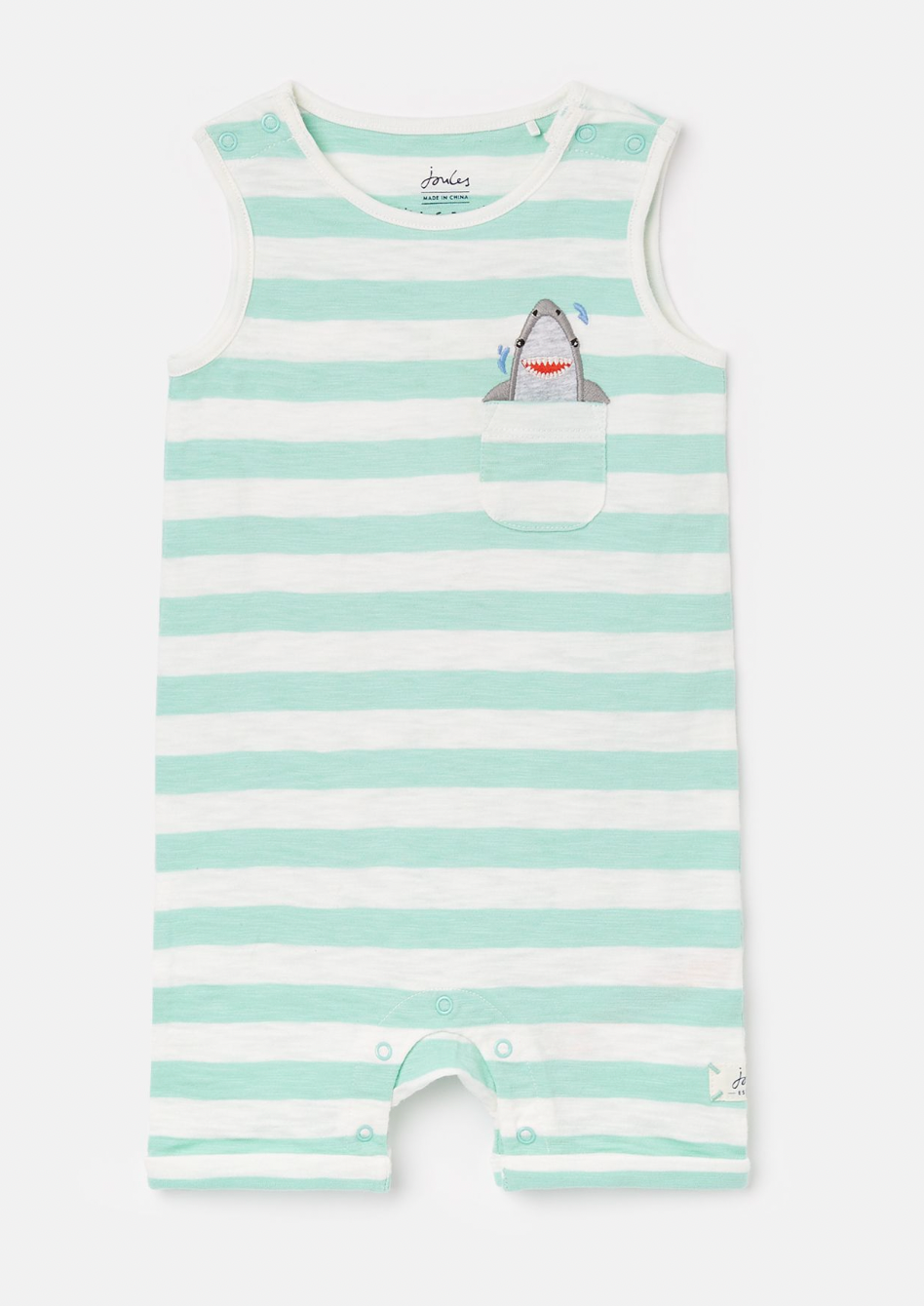 Joules Dara Infant Romper - Green Stripe