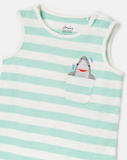 Joules Dara Infant Romper - Green Stripe