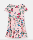 Joules Girls' Evelyn Tiered Jersey Dress - Pink Floral