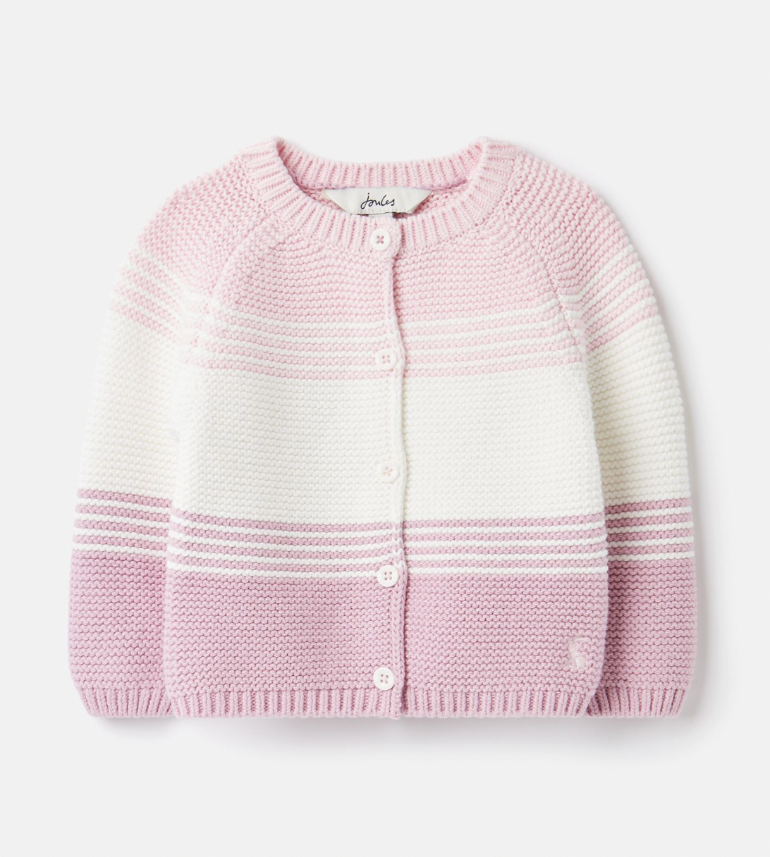 Joules Haywood Infant Striped Cardigan - Pink
