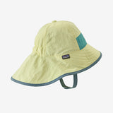 Patagonia Baby Block-the-Sun Hat - Isla Yellow w/ Iggy Blue