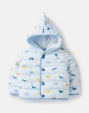 Joules Jessie Printed Padded Coat - Blue Dino