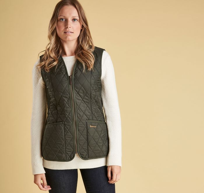 Barbour Fleece Betty Liner - Dark Olive Front