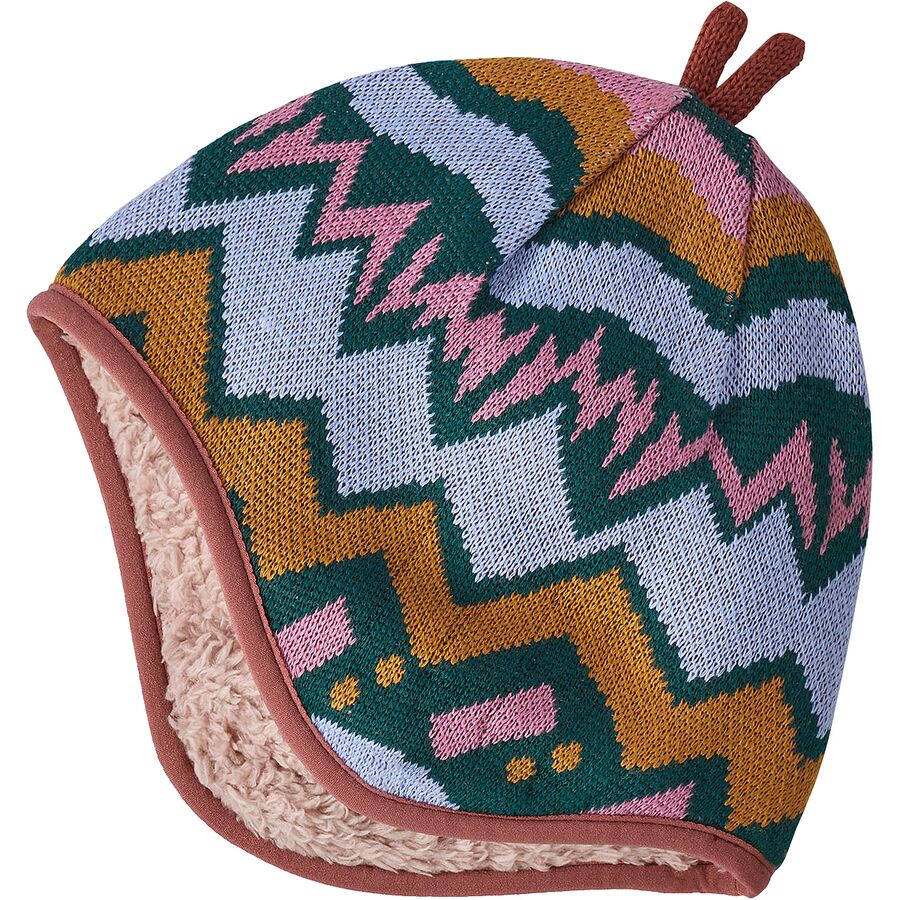 Patagonia Baby Reversible Beanie - Lofoten Geo Knit Small/Fuzzy Mauve