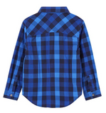 Joules Boy's Lachlan Navy Buffalo Check Button-Up Shirt