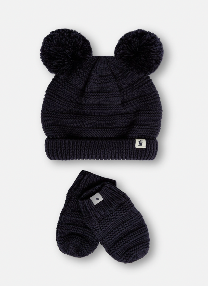 Joules Infant Paws Hat and Mitt Set - Navy