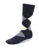 Alpaca Argyle Dress Socks - Navy