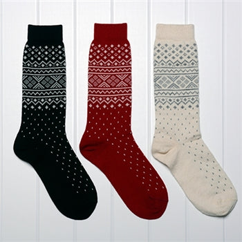 Alpaca Bamboo Blend Nordic Crew Sock - Black