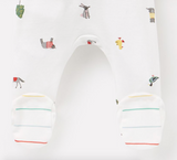 Joules Organically Grown Cotton Zip Babygrow - Farm Print