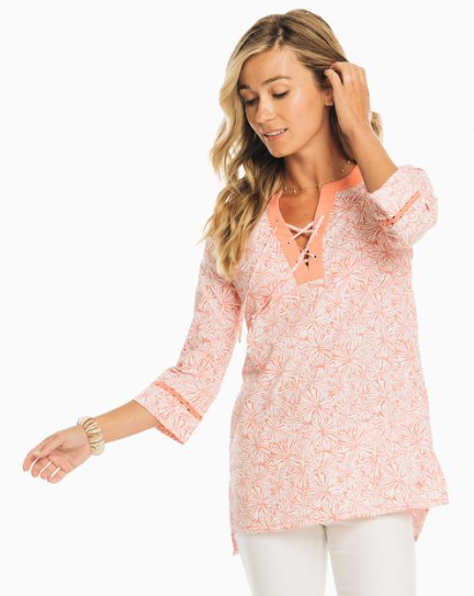 Southern Tide Hailey Printed Performance Tunic - Conch Shell