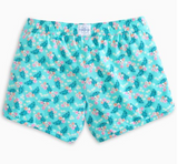 Southern Tide Tropical Print Lounge Short - Crystal Blue