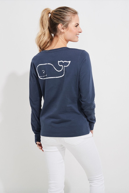 Vineyard Vines Vintage Whale Long-Sleeve Print Tee - Blue Blazer