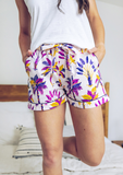 Printfresh Royal Palms Pajama Shorts - Amethyst